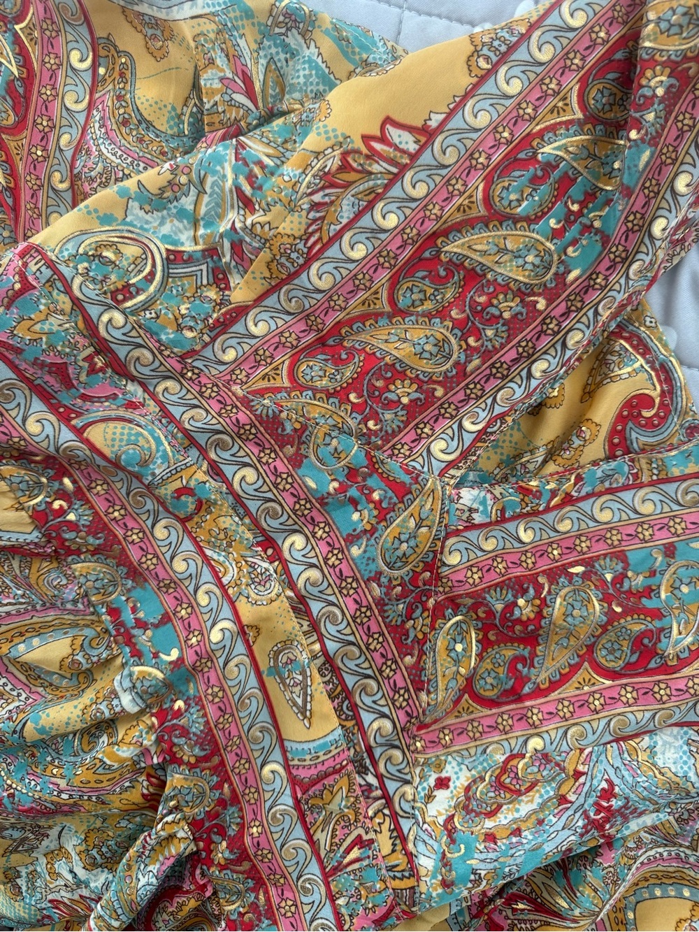 Bohemian Halter Midi Dress in Mustard Paisley - Picture 6 of 6